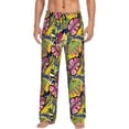 thumbnail image 1 of Fotbe Colrful Tropical Leaves Pantalones de Pijama para Hombre, Pantalones de Dormir, Pantalones de Casa con Cintura Ajustable y Bolsillos-Small, 1 of 6