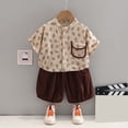 thumbnail image 2 of Toddler Boys' Two Piece Summer Set Lightweight Short Sleeve Outfit With Minimalist Design, 2 of 7