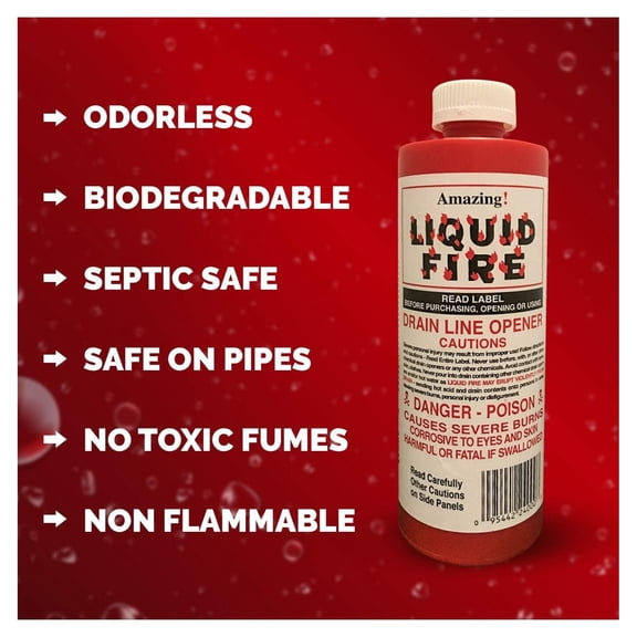 Liquid Fire Drain Line Opener, 32 Oz