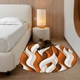 thumbnail image 2 of Round Rug 4Ft Washable Non-Slip, Burnt Orange White Moire Circle Area Rugs for Living Room Bedroom, Modern Abstract Art Indoor Floor Mats Carpet Runner for Home Decor Aesthetic, 2 of 8