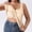 Beige, variant on BILIKEYU Women's Tank Tops, Cotton Shelf Bra Cami Shirts Double Lined Spaghetti Strap Sleeveless Undershirts for Women Basic Cute Going Out Summer Tops, Beige