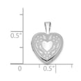 thumbnail image 5 of Auriga 925 Sterling Silver Rhod-Plated Floral Heart Wings 12mm Heart Locket (L-17.9mm, W-12.4mm) for Women, 5 of 6