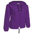 thumbnail image 2 of Veste Imperméable Légère pour Femmes, Couleur Unie, Fermeture Éclair devant, Coupe-Vent, 2 of 6