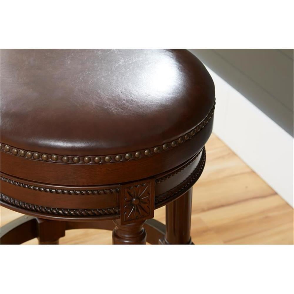 New Ridge Home Goods Chapman 31" Backless Wood Bar Height Stool in Walnut