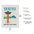 thumbnail image 2 of Seattle Washington - Space Needle - United Air Lines - Vintage Airline Travel Poster c.1962 - Japanese Unryu Rice Paper Art Print (Unframed) 12 x 16 in, 2 of 4