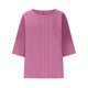 thumbnail image 4 of Tops de Manga Corta para las Mujeres Camiseta de Cuello Redondo de Color Sólido, 4 of 6