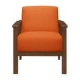 thumbnail image 2 of GZXS Upholstered Armchair Accent Chair with Wide Seat and Wood Frame Retro Lounge Reading Chairs for Bedroom/Living Room/Balcony, Orange, 2 of 4