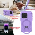 thumbnail image 5 of for iPhone 16 Pro EVA Case with Aluminum Alloy Magnetic Invisible Ring Stand [Compatible with MagSafe] [Military Drop Protection] Shockproof Anti-Slip Scratch Resistant Cover, Purple, 5 of 9