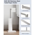 thumbnail image 4 of Freestanding Toilet Paper Holder Stand Brushed Nickel SUS 304 Stainless Steel Rustproof 22 Inch Rotating Bathroom Tissue Roll Holder for 4 Rolls with Marble Base by, 4 of 8