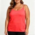 thumbnail image 6 of Inverlee Women's Cotton Plus Size Scoop Neck Cami Tank Top Thin Strap Sleeveless Basic Camisole Red XXXXXXXL, 6 of 9