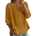 thumbnail image 5 of Holzkary Women's Summer Flora Embroidered Tops Relaxed Fit Basic Tee Summer Tshirts Mexican Shirts Work Tees V Neck Dressy Casual Blouses Retro Embroidered Boho Tops Loose Tunics Top Bohemian Tops, 5 of 9