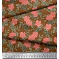thumbnail image 3 of Soimoi Cotton Poplin Fabric Leaves & Peony Floral Decor Fabric Printed Yard 42 Inch Wide, 3 of 3