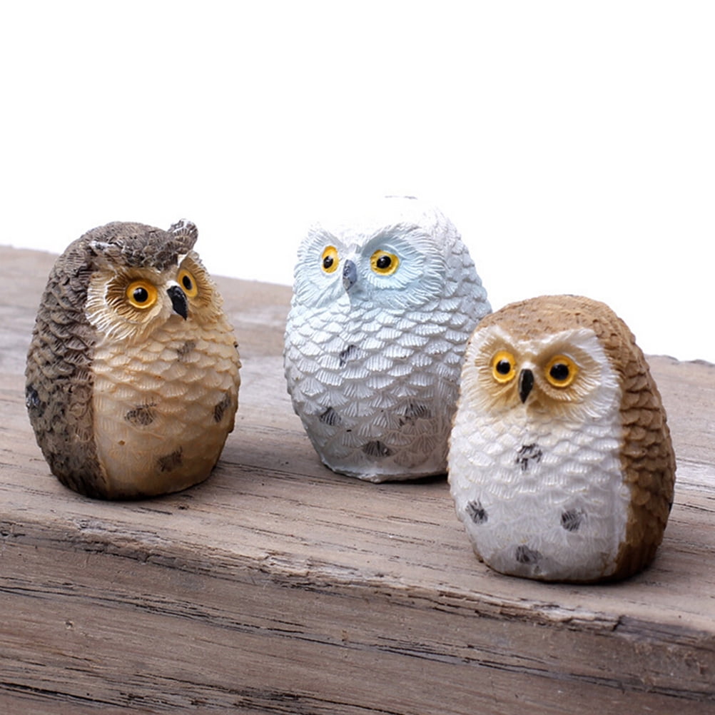 1PC Garden Owl Moss Terrarium Desktop Decor Crafts Bonsai Animals Miniature 