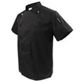 thumbnail image 1 of Men Women Double Breasted Short Star Chef Cooker Work Apparel Sleeve Chef Coat Star Chef Apparel Restaurant Cook Uniform L Black Short Sleeve, 1 of 9