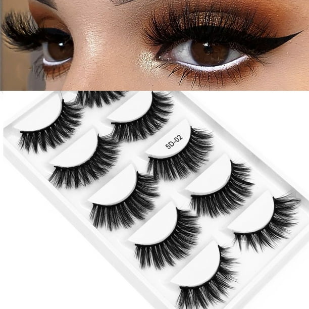 Pestañas naturales, pestañas postizas, pestañas cortas, pestañas postizas de visón tenues, 5 pares, pestañas postizas largas, suaves y naturales, maquillaje, cejas postizas