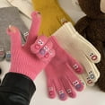 thumbnail image 3 of Ladies Gloves Five Fingers Cute Wool Thick Warm Gloves Can Touch Screen Gloves Luva Inverno Feminina Snow Gloves Women Luva Frio (white), 3 of 7