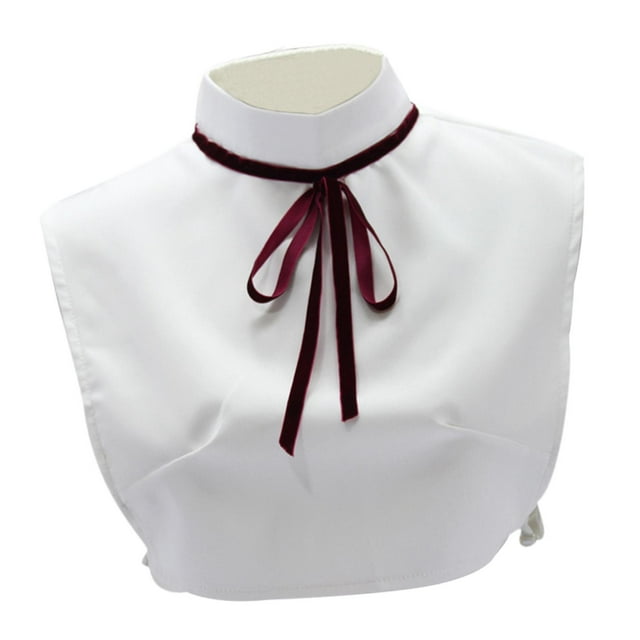Lazo de cinta con cuello alto para mujer, cuello falso suave para suéteres, trajes, blusas