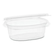 Pactiv Corp. 0CA910120000 EarthChoice 4.92 in. x 5.87 in. x 1.89 in. 12 oz. Recycled PET Hinged Plastic Container - Clear (200/Carton)