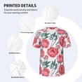 thumbnail image 3 of Rateoe Rose Flowers Pattern Men’s Baseball Short Sleeve Polo Shirt, Midweight Men's Shirt Golf Shirt Polo Shirts Quick Dry Short-Medium, 3 of 7
