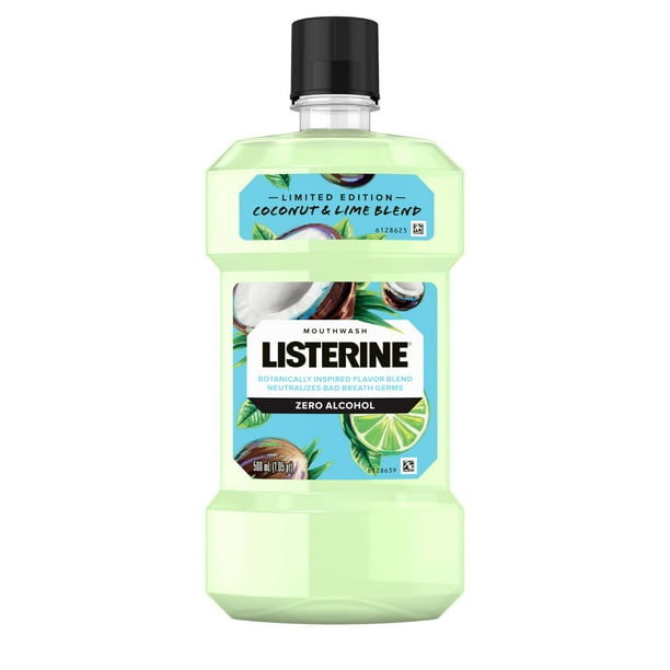 Listerine Zero Alcohol Mouthwash, Limited Edition Coconut Lime, 500 mL