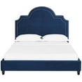 thumbnail image 5 of Modway Primrose Queen Modern Performance Velvet Platform Bed in Navy, 5 of 6