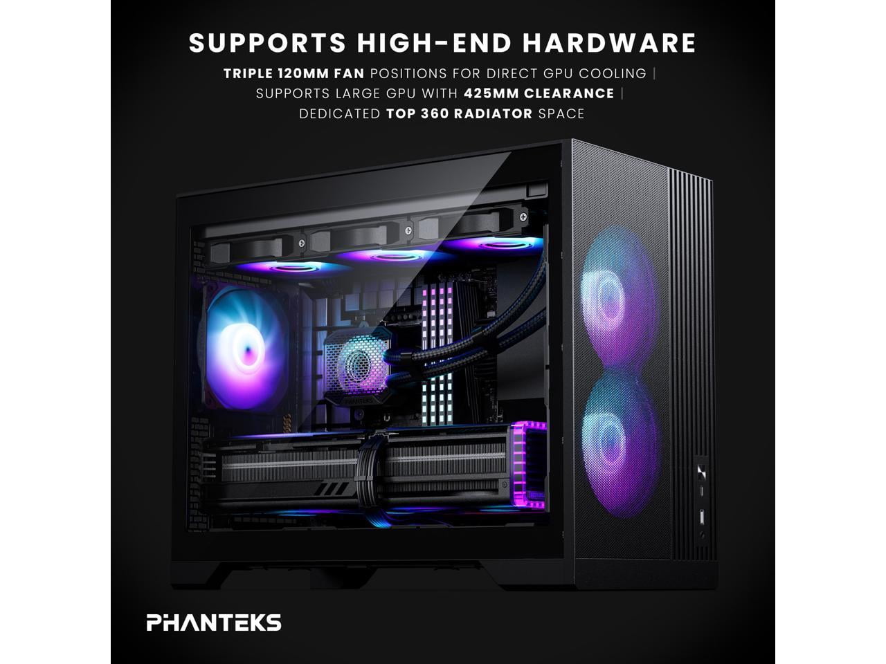 Phanteks XT M3, Compact Micro-ATX Gaming Chassis, High Airflow Performance Mesh, Tempered Glass Window, 3x 120mm D-RGB fans, Black
