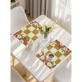 thumbnail image 5 of Yellow Plaid Placemats Set of 4, Japanese Red Floral Flowers Buffalo Checked Placemats for Dining Table, Place Mats for Kitchen Tabletop, Waterproof Wipeable Dining Table Mats Set, 5 of 9