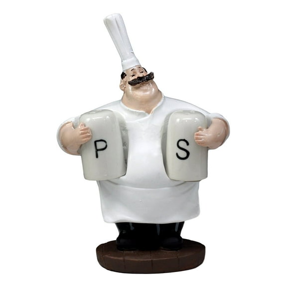 Ebros Big Chef Mario With Tall Hat Salt And Pepper Shakers Holder Figurine 6.25"Tall