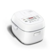 Toshiba Electric Rice Cooker, 3 Cup, 8 Cook Functions, Fuzzy Logic Technology, Delay Timer, White