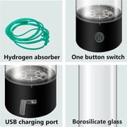 Hydrogen Water Generator, Molecular Hydrogen Water Bottle Generator 2-in-1 Hydrogen Water Ionizer Machine 3 Minutes Hydrogen Concentration 1200-1400PPB USB Rechargeable with Hydrogen Suction Tube