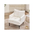 thumbnail image 2 of Moderno corduroy accent chair - comfy reading single sofa con arms para dormitorio, waiting room o oficina study (blanca), 2 of 7