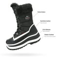 thumbnail image 2 of NORTIV 8 Women’s Mid Calf Insulated Winter Snow Boots JOAN BLACK Size 6, 2 of 3