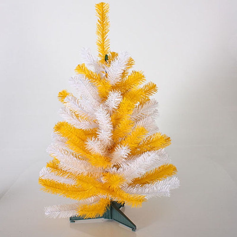Gerson Christmas Decor  Artificial Tabletop Tree Yellow White 2ft