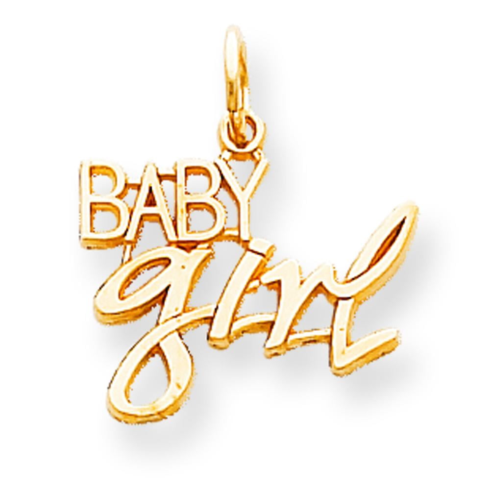10K Yellow Gold Baby Girl Charm Polished Pendant