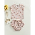 thumbnail image 2 of Wassery Baby Girls Summer Outfits Sun Print Sleeveless  Round Neck Tops with Drawstring PP Shorts 2Pcs Infant Casual Set 0-24M, 2 of 9