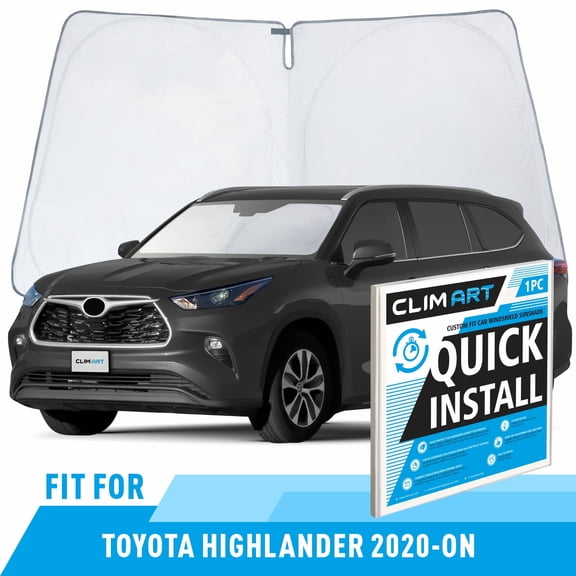 CLIM ART Windshield Sun Shade for Toyota Highlander 2020-2026, Custom-Fit Foldable Car Sunshade, Vehicle Sun Protector, Front Auto Windshield Cover, Car Accessories - WS2006