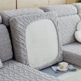 thumbnail image 1 of 1pc Stretch Sofa Cover with Anti-Slip Backing - Protects Couch Cushions from Pets, Kids, and Cats - Velvet Sectional Couch Cover (Pillow Case) - Pink & White Stripe, 1 of 5