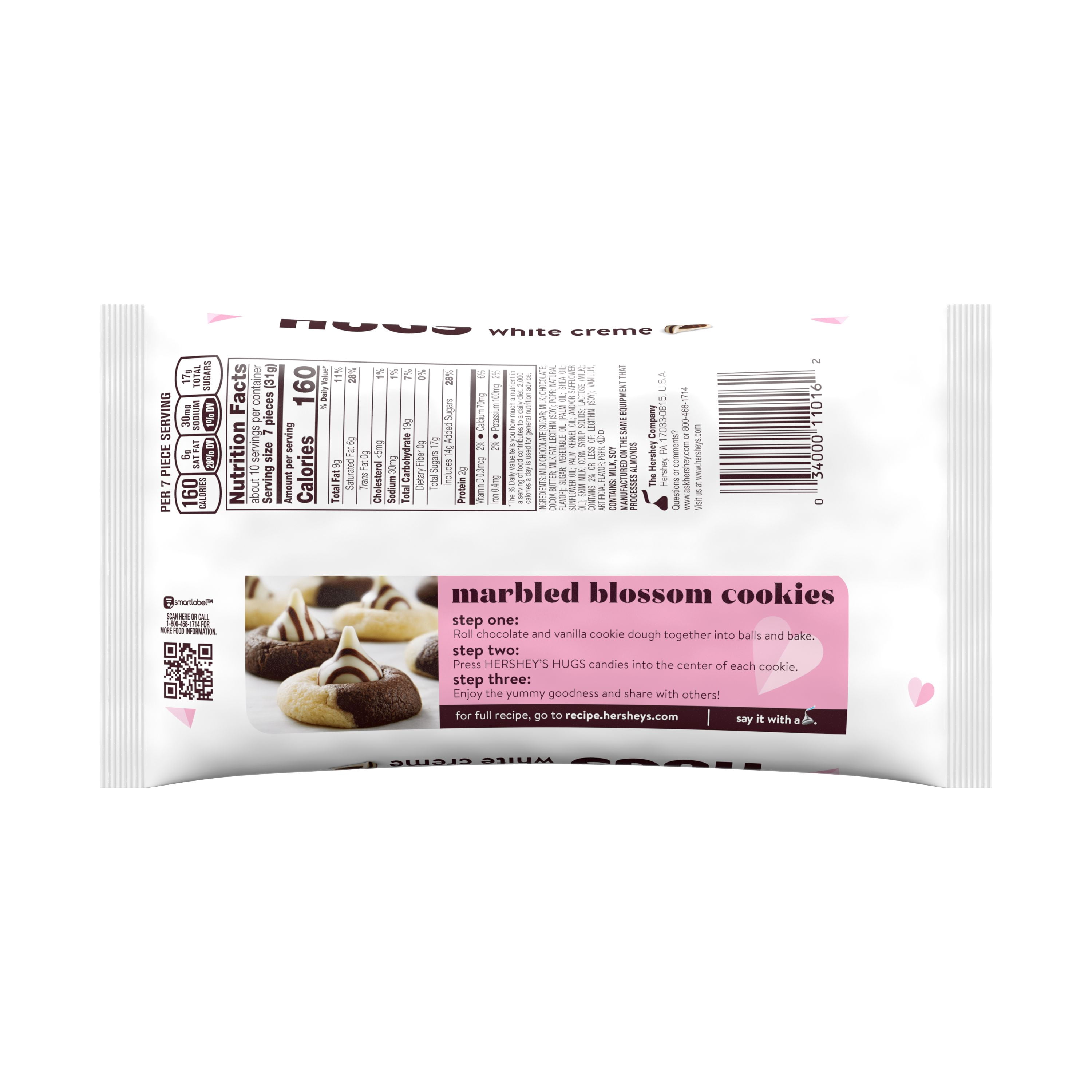 Hershey's, Hugs Valentine's Milk Chocolate and White Crème Candy, 11 Oz.