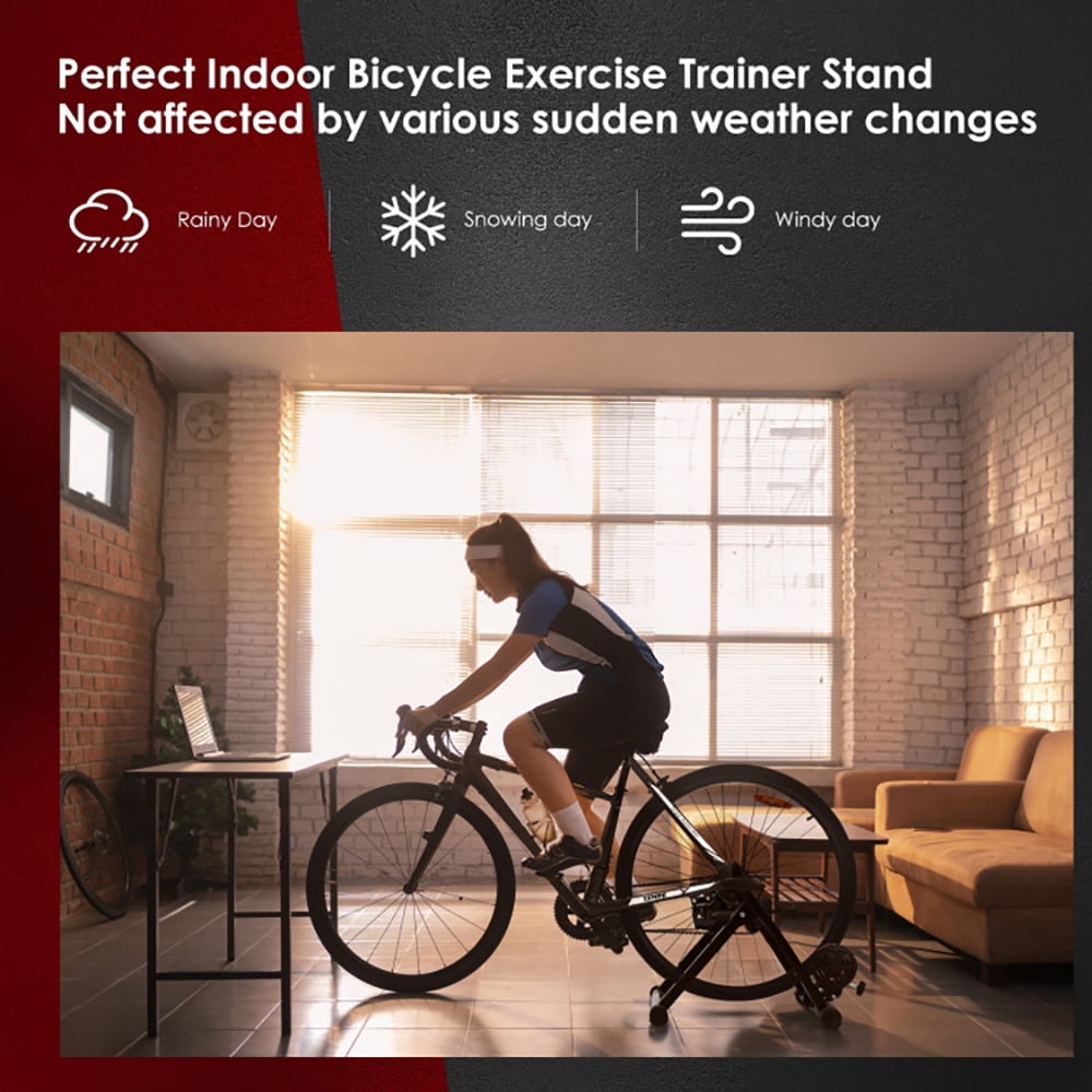 Topcobe Portable Folding Steel Bicycle Indoor Exercise Training Stand, Indoor Cycling Stationary Bike for Home Gym Cardio