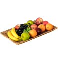 thumbnail image 2 of Natural Decorative Rectangular Hand-Woven Water Hyacinth Serving Tray with Built-in Handles, Medium, 2 of 4
