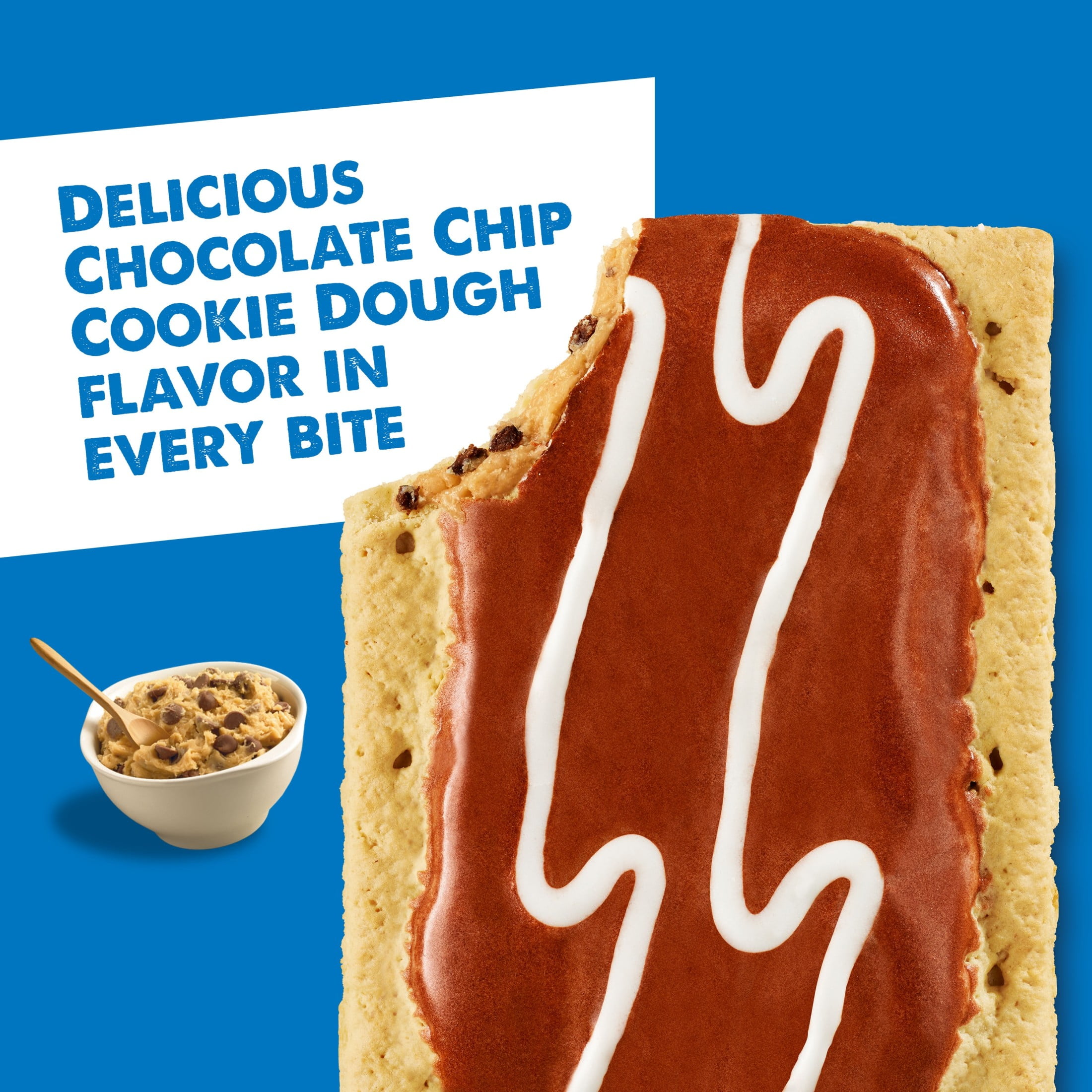 Pop-Tarts Frosted Chocolate Chip Cookie Dough Toaster Pastries, Breakfast Foods, Shelf-Stable, 13.5 oz (8 Count)