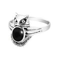 thumbnail image 3 of Charming Lady Fox w/ Oval Black Onyx Sterling Silver Ring-7, 3 of 5