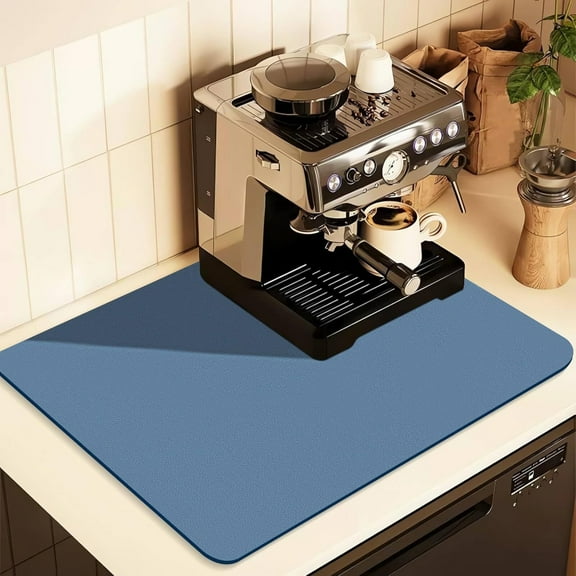 Coffee Mat for Countertops ,Coffee Bar Accessories Fit Under Coffee Maker Espresso Machine, Absorbent Hide Stain Rubber Mat for Countertop ,Dish Drying Mat for Kitchen Counter