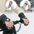 thumbnail image 5 of Fleece-Lined Waterproof Ski Gloves Thermal Touchscreen PU Winter Warm Anti-Slip Outdoor Riding Gloves for Men & Women, 5 of 6