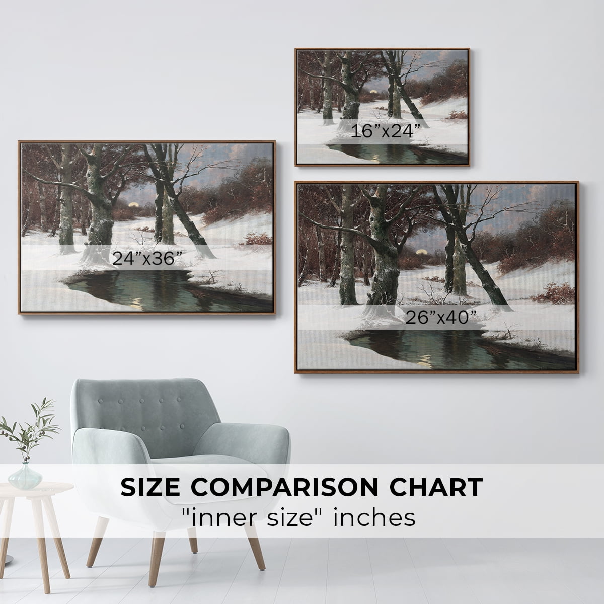 Vintage Landscape-CCLXXXV By Wexford Home Framed in Walnut Wood Gallery Wrapped Canvas 27 in. x 41 in.