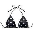 thumbnail image 5 of COMVALUE Women's Polka Dots Triangle Bikini Top Micro Halter Swimsuit Tops 2026 (S, Black), 5 of 5
