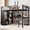 Black + Queen, variant on Queen Size Loft Bed Frame with Built-in Wardrobe, Metal Loft Bed with Desk and Storage Shelves, Black