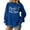 Dark Blue, variant on Women's Fashion Top New Year 2026 Printed Pullover Sweatshirt Holiday Design for Women Casual Celebration Streetwear Top,Dark Gray,L