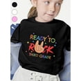 thumbnail image 1 of Kids "Ready to Rock 3rd Grade" Graphic T-Shirt - Fun Cartoon animal Design with Stars & Rocking Pose, Soft Cotton Blend, Round Neck, Casual Top for Girls, everyday Tshirt, 1 of 6