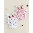 thumbnail image 3 of AceBaby Toddler Baby Girl Summer Outfits Cherry Print Top and Shorts 2Pcs Clothes,Size 3-24M, 3 of 9